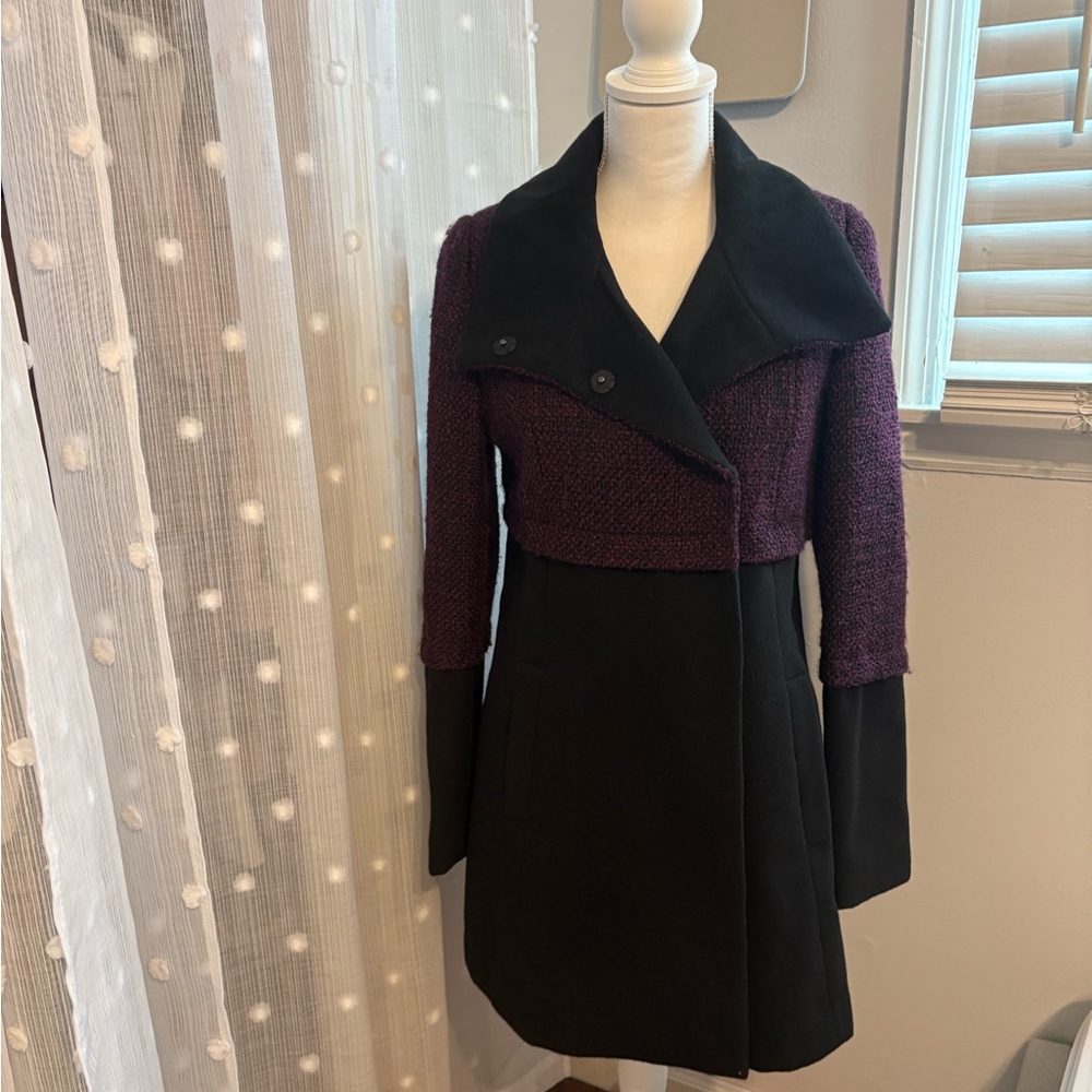 Worthington Black and Purple Trench Coat